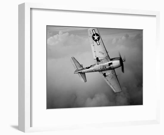 A Grumman F6F Hellcat Fighter Plane in Flight-Stocktrek Images-Framed Photographic Print