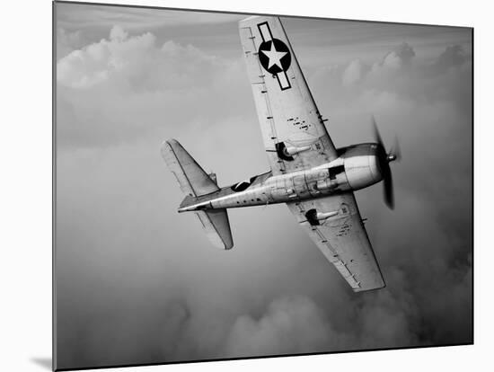 A Grumman F6F Hellcat Fighter Plane in Flight-Stocktrek Images-Mounted Photographic Print