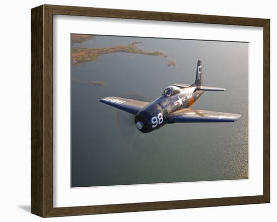 A Grumman F8F Bearcat in Flight-Stocktrek Images-Framed Premium Photographic Print