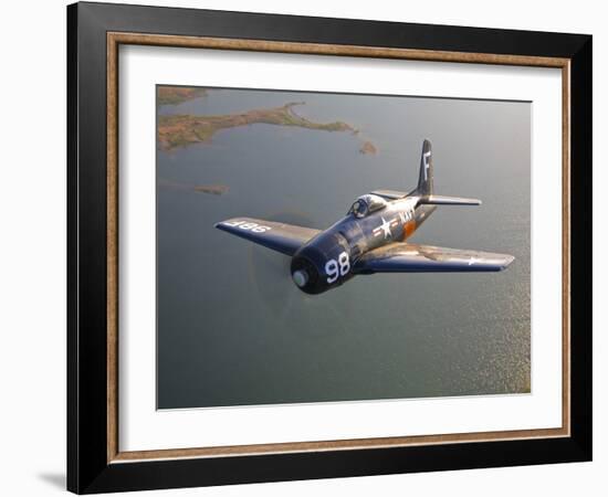 A Grumman F8F Bearcat in Flight-Stocktrek Images-Framed Premium Photographic Print