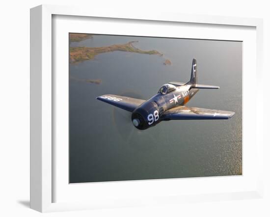 A Grumman F8F Bearcat in Flight-Stocktrek Images-Framed Premium Photographic Print