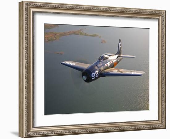 A Grumman F8F Bearcat in Flight-Stocktrek Images-Framed Photographic Print