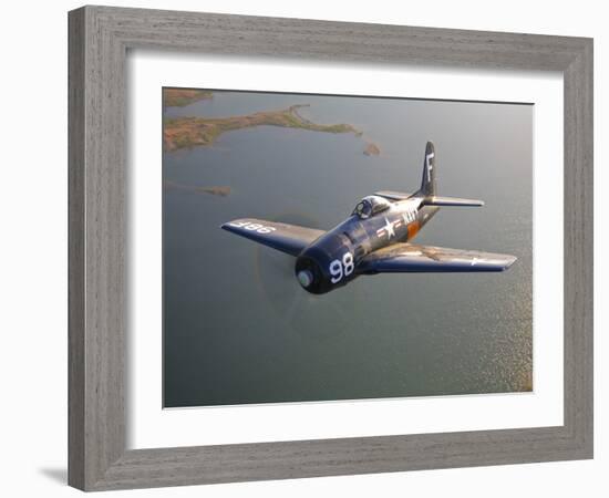 A Grumman F8F Bearcat in Flight-Stocktrek Images-Framed Photographic Print