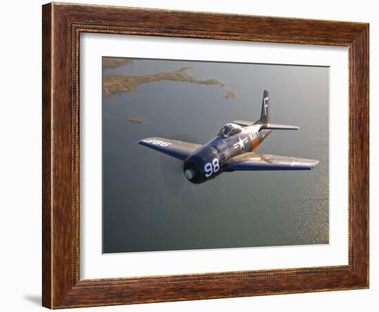 A Grumman F8F Bearcat in Flight-Stocktrek Images-Framed Photographic Print