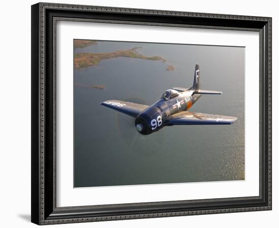 A Grumman F8F Bearcat in Flight-Stocktrek Images-Framed Photographic Print