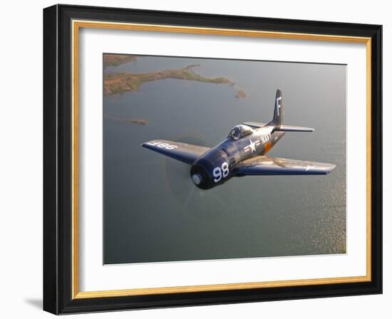 A Grumman F8F Bearcat in Flight-Stocktrek Images-Framed Photographic Print