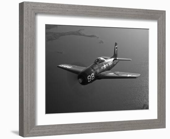 A Grumman F8F Bearcat in Flight-Stocktrek Images-Framed Photographic Print