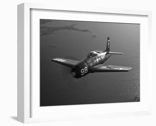 A Grumman F8F Bearcat in Flight-Stocktrek Images-Framed Photographic Print