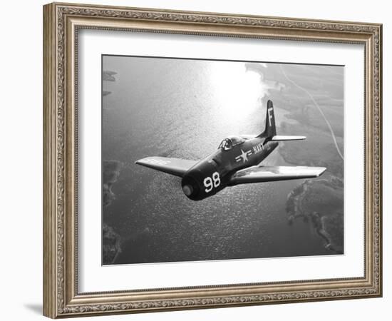 A Grumman F8F Bearcat in Flight-Stocktrek Images-Framed Photographic Print