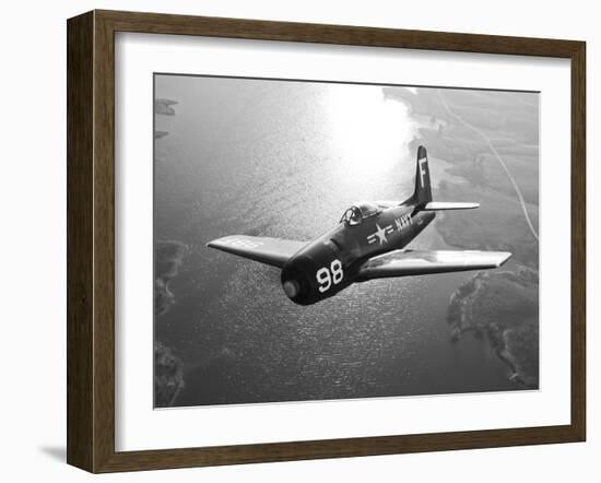 A Grumman F8F Bearcat in Flight-Stocktrek Images-Framed Photographic Print