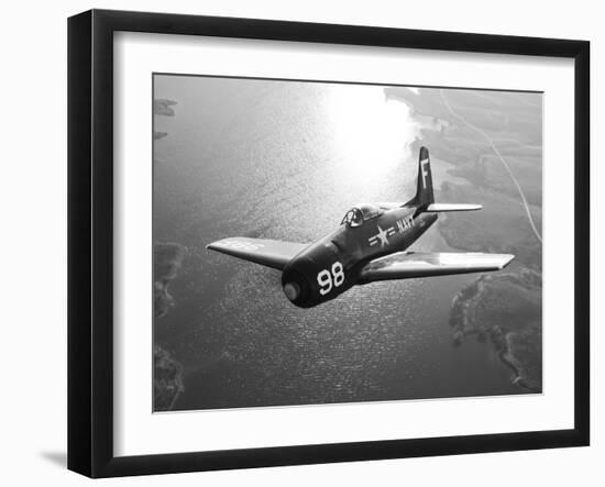 A Grumman F8F Bearcat in Flight-Stocktrek Images-Framed Photographic Print