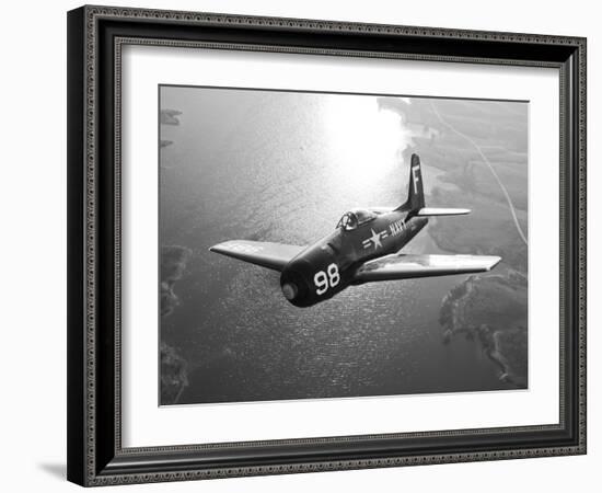 A Grumman F8F Bearcat in Flight-Stocktrek Images-Framed Photographic Print