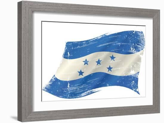 A Grunge Flag of Honduras in the Wind for You-TINTIN75-Framed Art Print