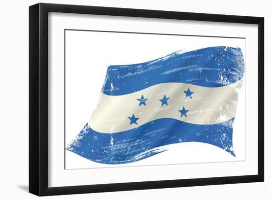 A Grunge Flag of Honduras in the Wind for You-TINTIN75-Framed Art Print