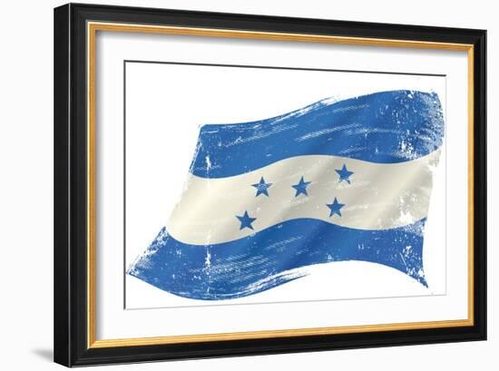 A Grunge Flag of Honduras in the Wind for You-TINTIN75-Framed Art Print