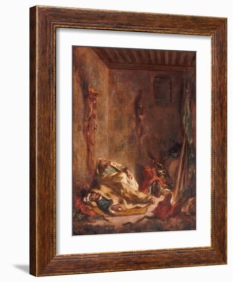 A Guardhouse in Meknès, 1847-Eugene Delacroix-Framed Giclee Print
