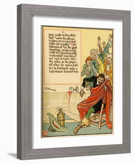 A Guest Is Tossed Out Of The Banquet-Walter Crane-Framed Art Print