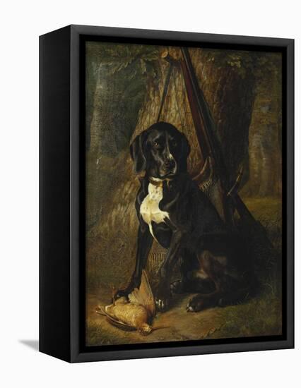 A Gun Dog with a Woodcock, 1842-William Hammer-Framed Premier Image Canvas