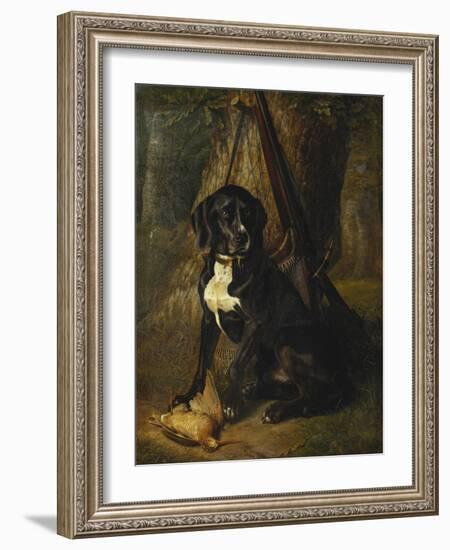 A Gun Dog with a Woodcock, 1842-William Hammer-Framed Giclee Print