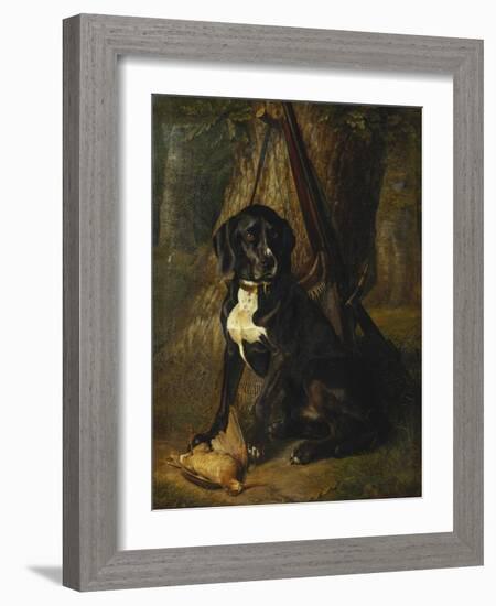 A Gun Dog with a Woodcock, 1842-William Hammer-Framed Giclee Print