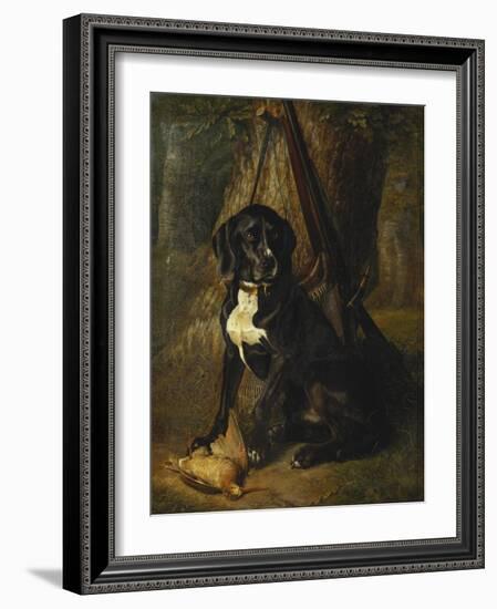 A Gun Dog with a Woodcock, 1842-William Hammer-Framed Giclee Print