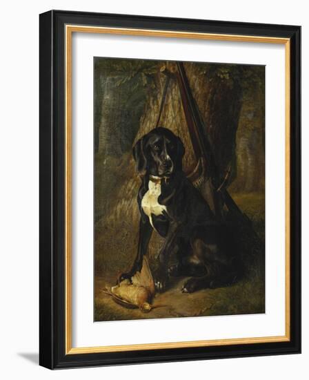 A Gun Dog with a Woodcock, 1842-William Hammer-Framed Giclee Print
