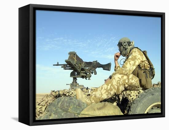 A Gunner Sits Atop a British Army WMIK Land Rover-Stocktrek Images-Framed Premier Image Canvas