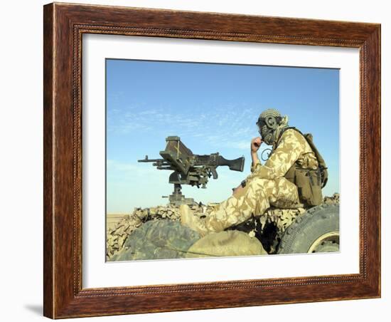 A Gunner Sits Atop a British Army WMIK Land Rover-Stocktrek Images-Framed Photographic Print