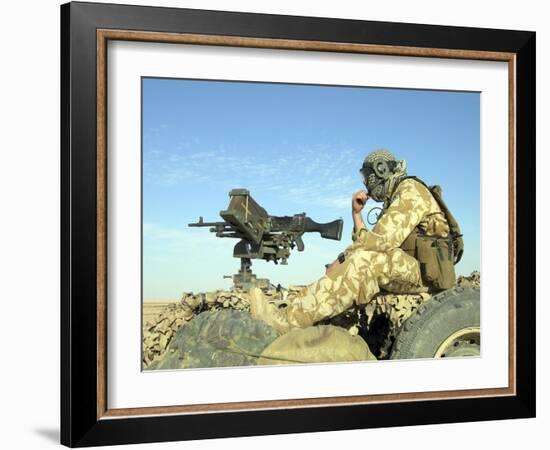 A Gunner Sits Atop a British Army WMIK Land Rover-Stocktrek Images-Framed Photographic Print