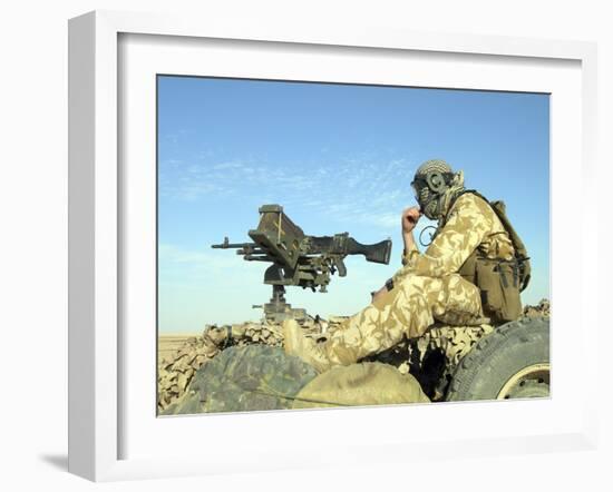 A Gunner Sits Atop a British Army WMIK Land Rover-Stocktrek Images-Framed Photographic Print