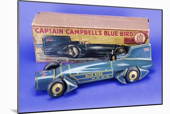 A Gunthermann "Captain Campbell's Bluebird", Clockwork Blue Lithographed Tinplate Car, circa 1931-null-Mounted Giclee Print