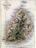 Map of Mauritius, Illustration from "Paul et Virginie" by Henri Bernardin de Saint-Pierre, 1836-A.h. Dufour-Framed Premier Image Canvas
