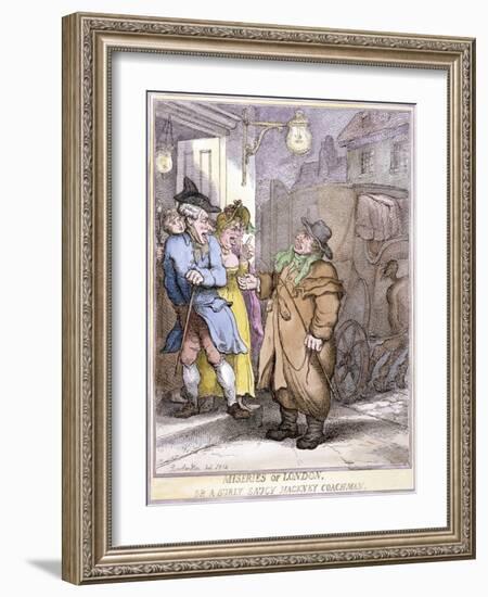 A Hackney Coachman, London, 1814-Thomas Rowlandson-Framed Giclee Print