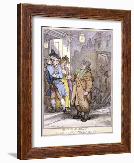 A Hackney Coachman, London, 1814-Thomas Rowlandson-Framed Giclee Print