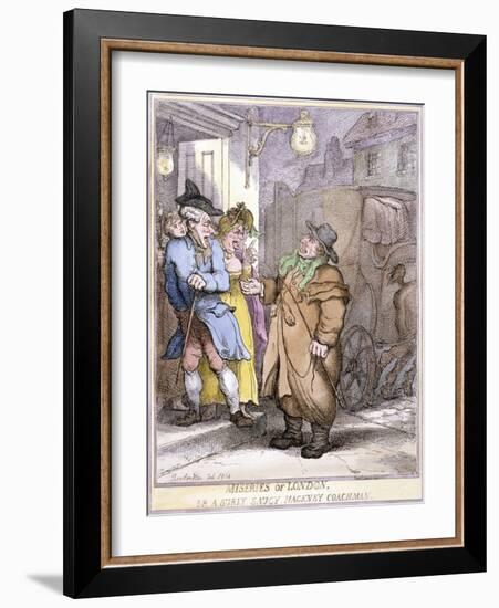 A Hackney Coachman, London, 1814-Thomas Rowlandson-Framed Giclee Print