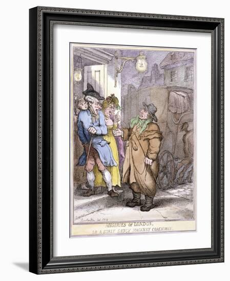 A Hackney Coachman, London, 1814-Thomas Rowlandson-Framed Giclee Print