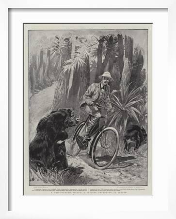 A Hair-Breadth Escape, a Cycling Adventure in Ceylon' Giclee Print - John Charlton A Hair-Breadth Escape, a Cycling Adventure in Ceylon' Giclee Print - John Charlton