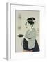 A Half Length Portrait of Naniwaya Okita, the Famous Teahouse Waitress Serving a Cup of Tea-Kitagawa Utamaro-Framed Giclee Print