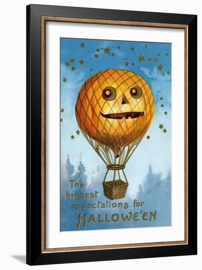 A Halloween Pumpkin Hot Air Balloon, 1909-Ellen Hattie Clapsaddle-Framed Giclee Print