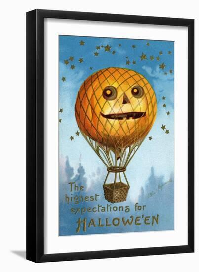 A Halloween Pumpkin Hot Air Balloon, 1909-Ellen Hattie Clapsaddle-Framed Giclee Print