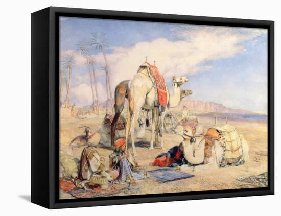 A Halt in the Desert-John Frederick Lewis-Framed Premier Image Canvas