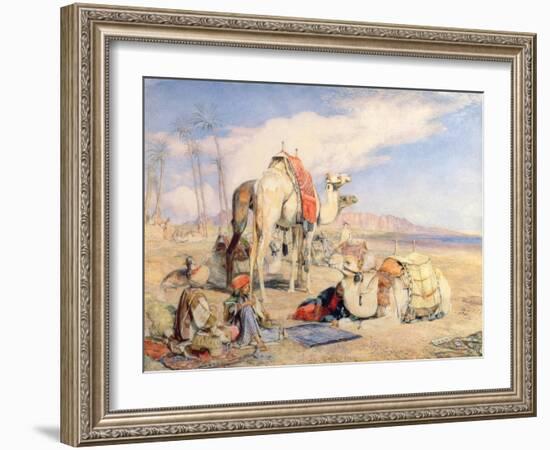A Halt in the Desert-John Frederick Lewis-Framed Giclee Print