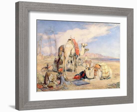 A Halt in the Desert-John Frederick Lewis-Framed Giclee Print