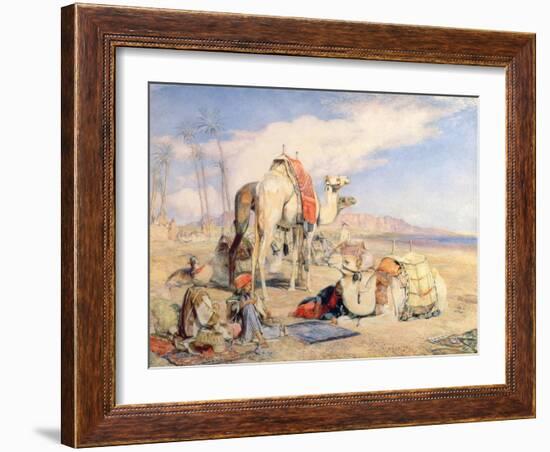 A Halt in the Desert-John Frederick Lewis-Framed Giclee Print