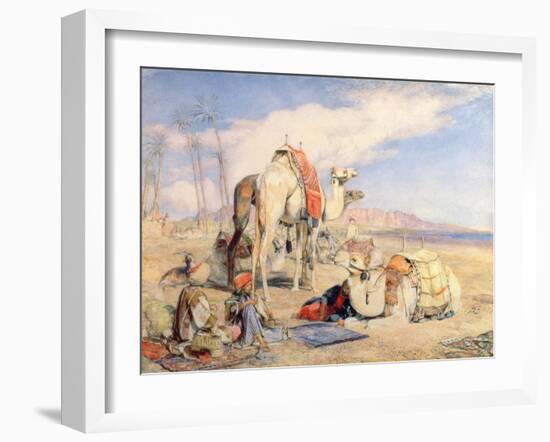 A Halt in the Desert-John Frederick Lewis-Framed Giclee Print