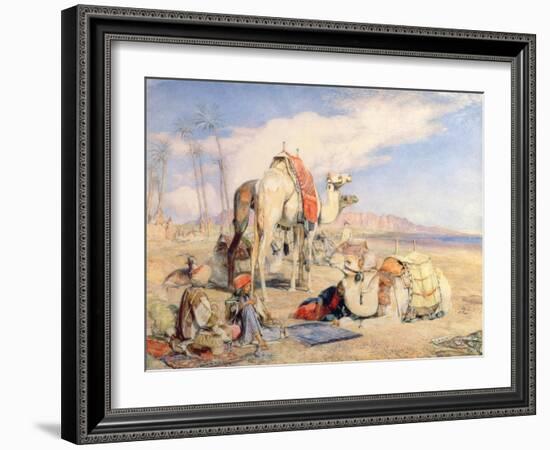 A Halt in the Desert-John Frederick Lewis-Framed Giclee Print