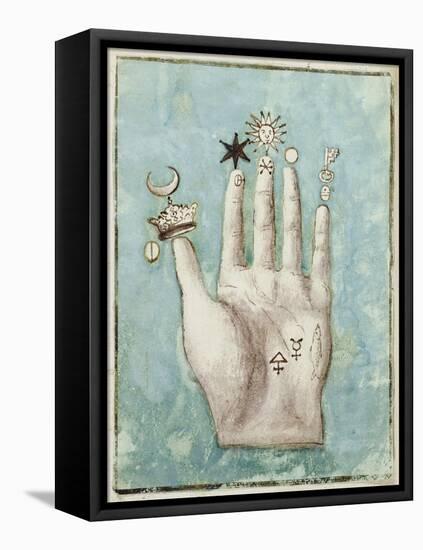 A Hand with Alchemical Symbols Against the Fingers, First Half of the 17th Century-null-Framed Premier Image Canvas