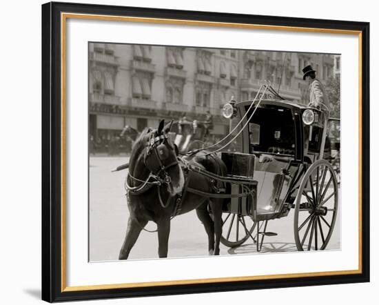 A Hansom at Madison Square, New York-null-Framed Photo