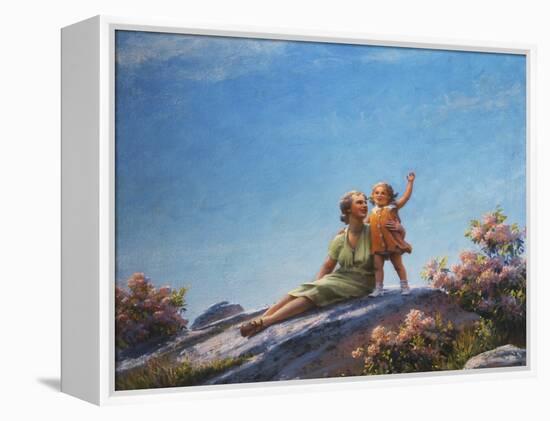 A Happy Moment, 1919-Charles Courtney Curran-Framed Premier Image Canvas