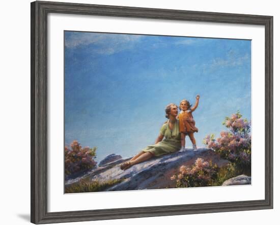 A Happy Moment, 1919-Charles Courtney Curran-Framed Giclee Print